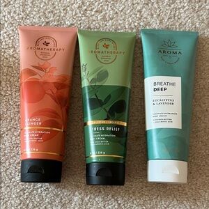 Bundle of 3 Bath and Bodyworks Aromatherapy Body Creams -NWT